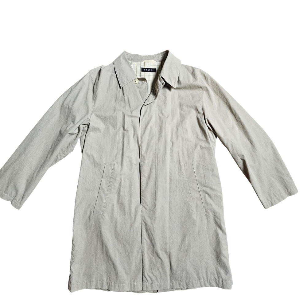 Oratop Mens Cotton Blend Car Coat Duster Jacket 52 Lined Button Placket Normcore